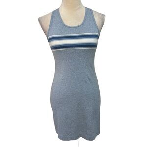 Ralph Lauren Blue Striped Fitted Racerback Cotton Y2K Tank Mini Dress Size L